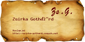 Zsirka Gothárd névjegykártya